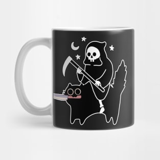 Halloween Kitty Cat With Friends, Retro Black Cat Halloween Costume Mug